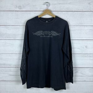 RARE Vintage Y2K Star Motorcycles Yamaha Flames Sleeves Shirt Large